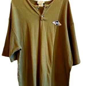 Vtg 80s JIMMY'Z Textured Henley T-Shirt Surf Skate Grunge Oversized Made USA XL